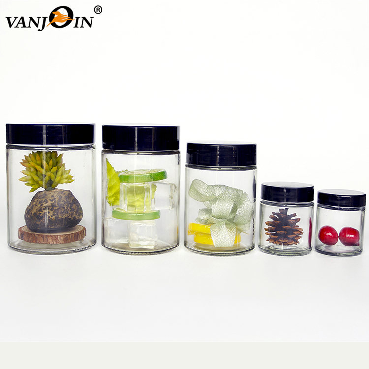 70ml 100ml 360ml 480ml 600ml 1000ml Clear Straight Sided Cylinder Glass Jars In Bulk With Screw Cap Lid
