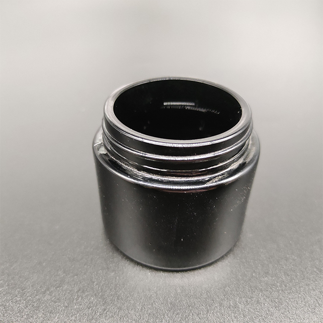 70ml glass black white material cosmetic packaging cream jar body scrub container cbd hemp concentrate bottle with plastic lid