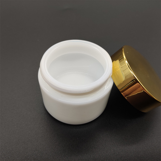 70ml glass black white material cosmetic packaging cream jar body scrub container cbd hemp concentrate bottle with plastic lid