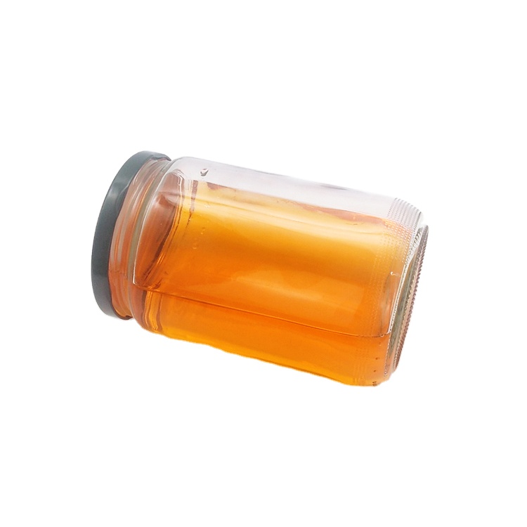 720ml 24oz transparent round glass storage jar with 82mm sealed metal lid for pickle coconut oil