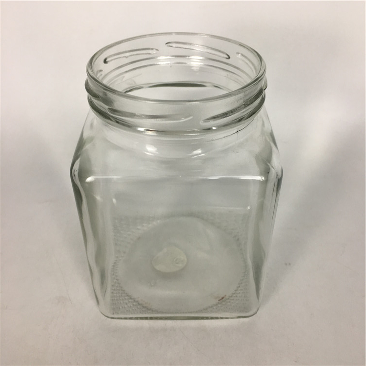 720ml 730ml square glass jar pedestal glass candy jar with lid