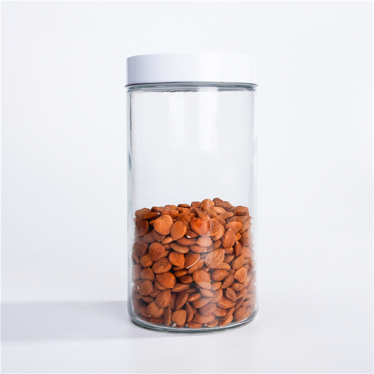720ml High Capacity Glass Jar With Metal Lid For Nut Food Storage Customize Logo Color Printing