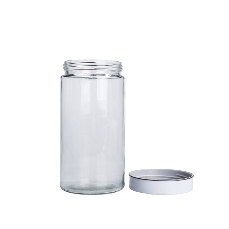 720ml High Capacity Glass Jar With Metal Lid For Nut Food Storage Customize Logo Color Printing
