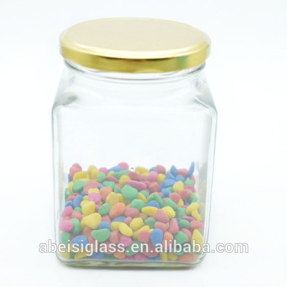 730ml glass honey jar with gold metal lid