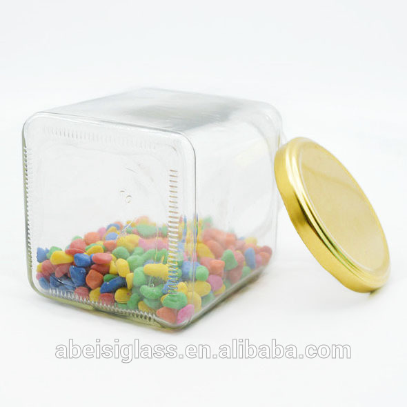 730ml glass honey jar with gold metal lid