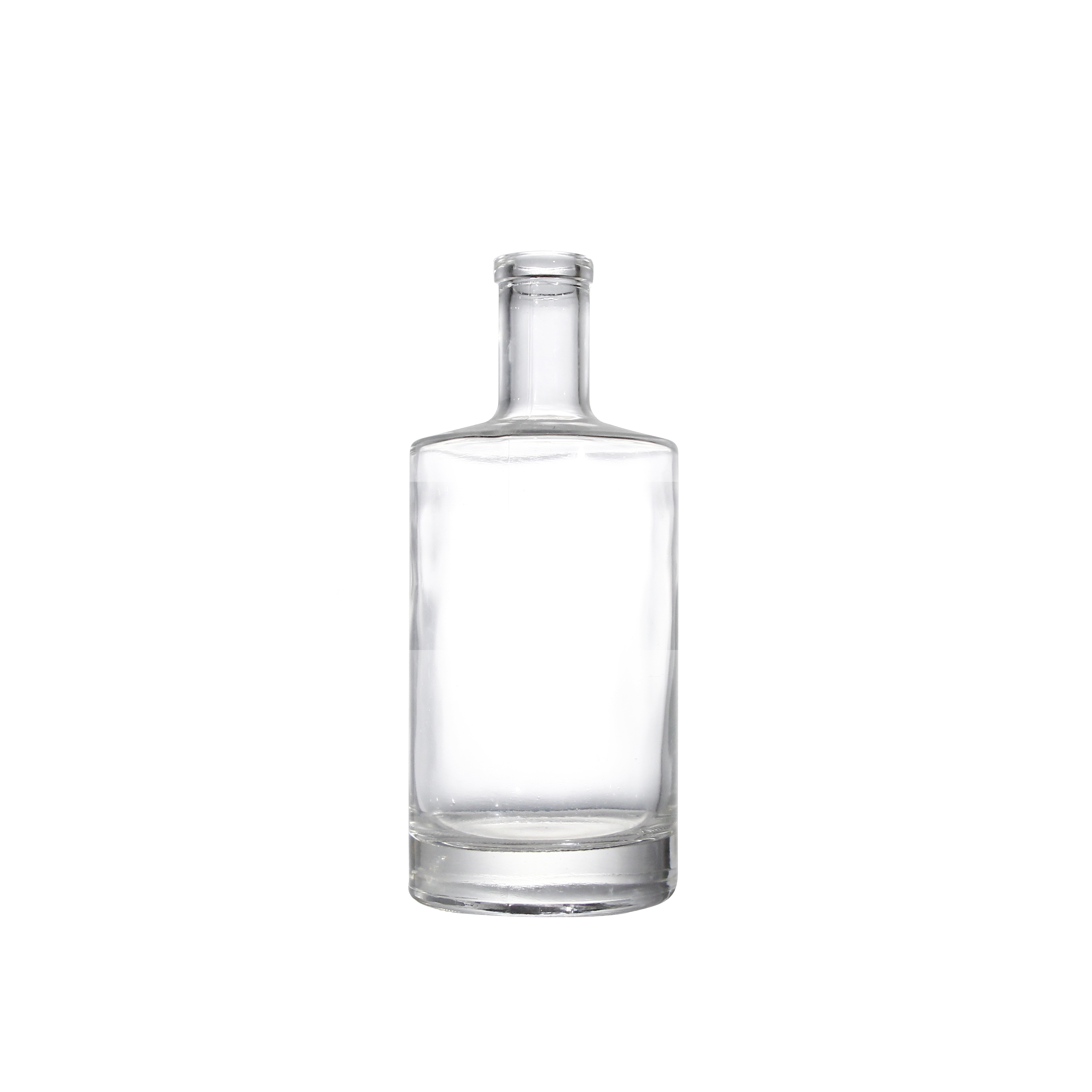 750 ml Clear Glass Round Nordic Liquor Bottle Bar Top Neck Finish