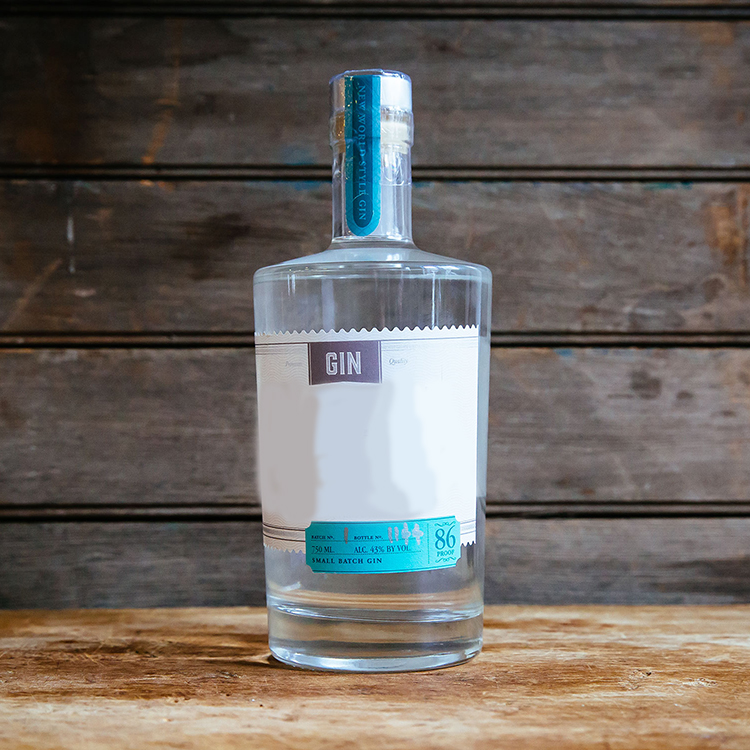 750 ml Clear Glass Round Nordic Liquor Bottle Bar Top Neck Finish