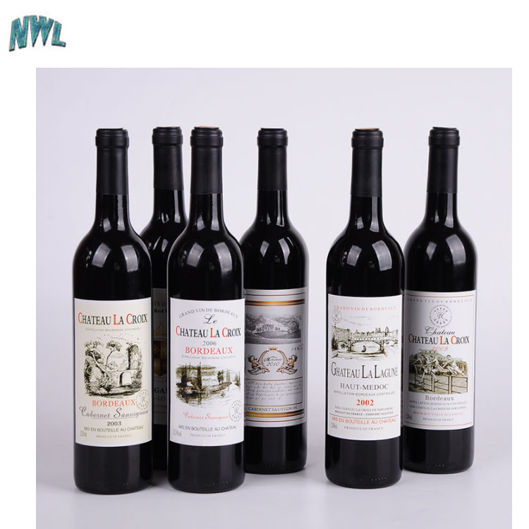 750 ml Clear amber black Glass Claret Wine Bottle wholesale