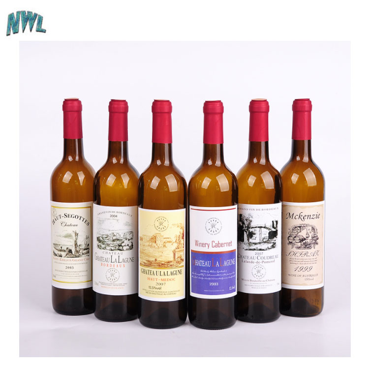 750 ml Clear amber black Glass Claret Wine Bottle wholesale