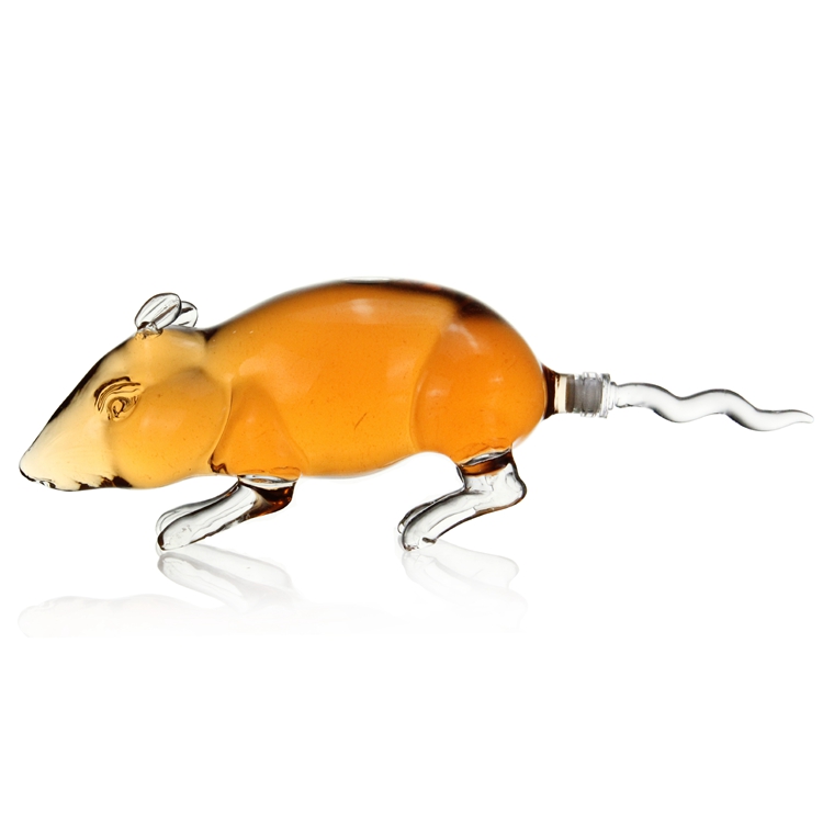 750 ml Glass Rat shape glass liquor bottle animal decanter for the wine and spirits