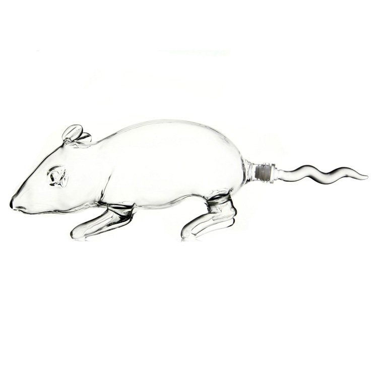 750 ml Glass Rat shape glass liquor bottle animal decanter for the wine and spirits