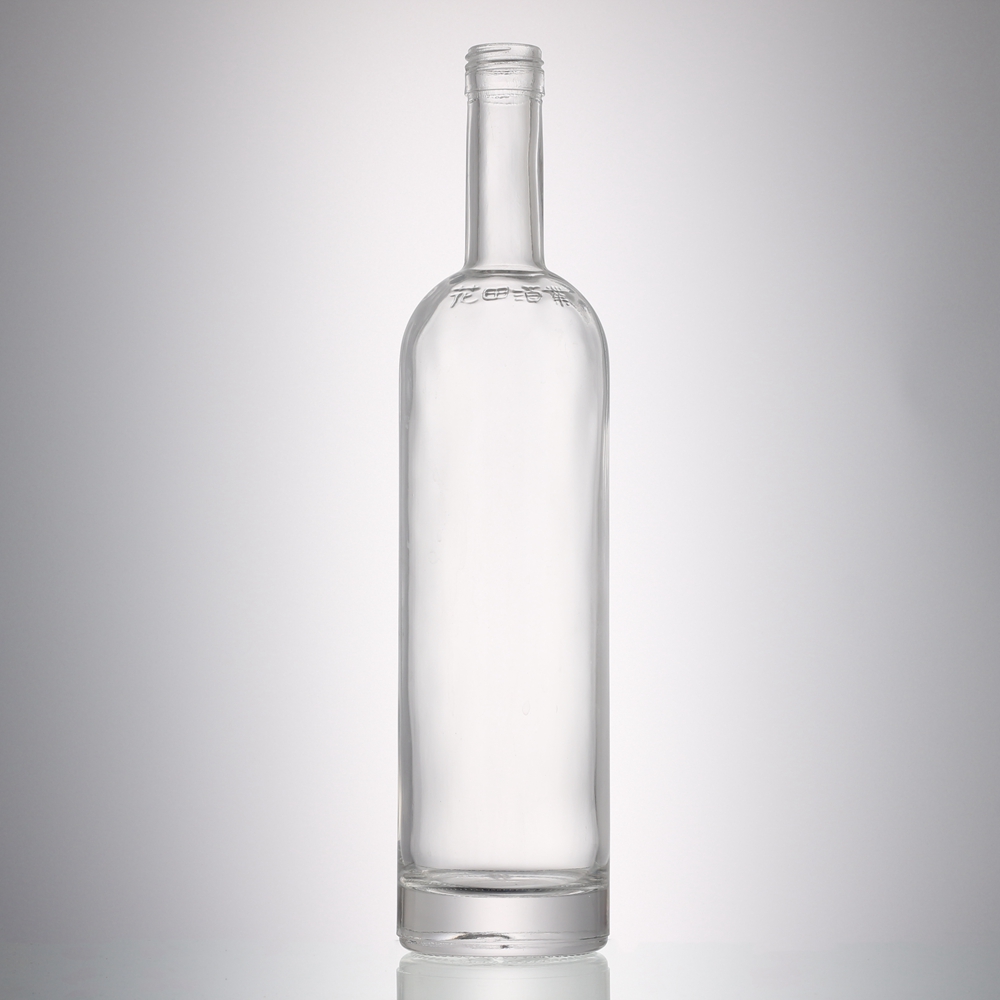 750 ml Liquor Round Glass Matte Black Empty Wine Bottle with Cork