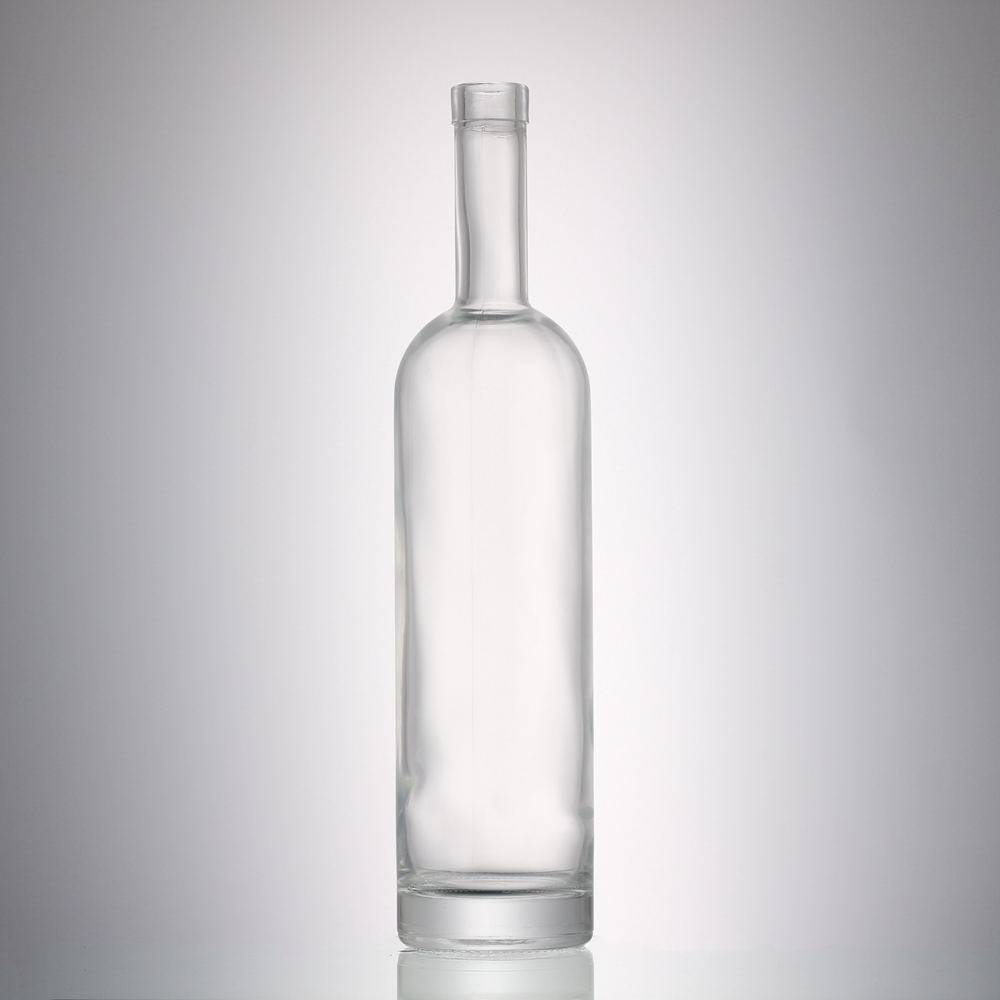 750 ml Liquor Round Glass Matte Black Empty Wine Bottle with Cork