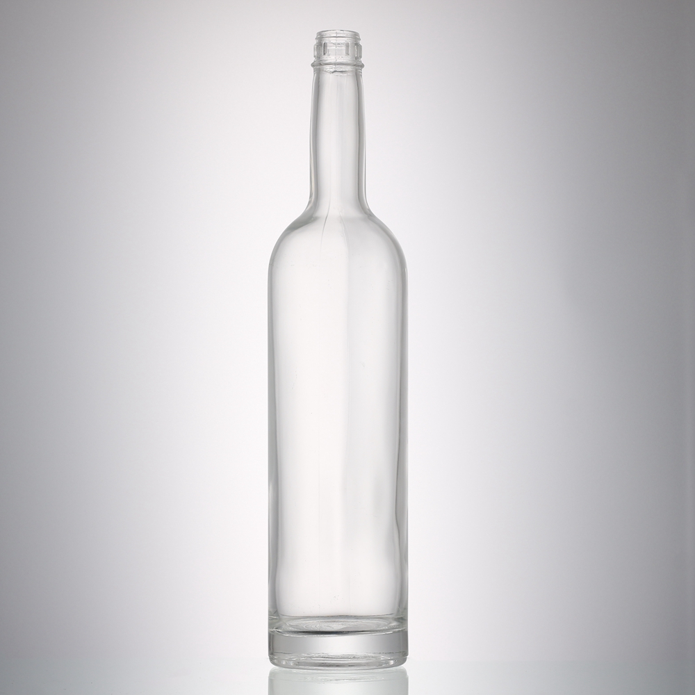 750 ml Liquor Round Glass Matte Black Empty Wine Bottle with Cork