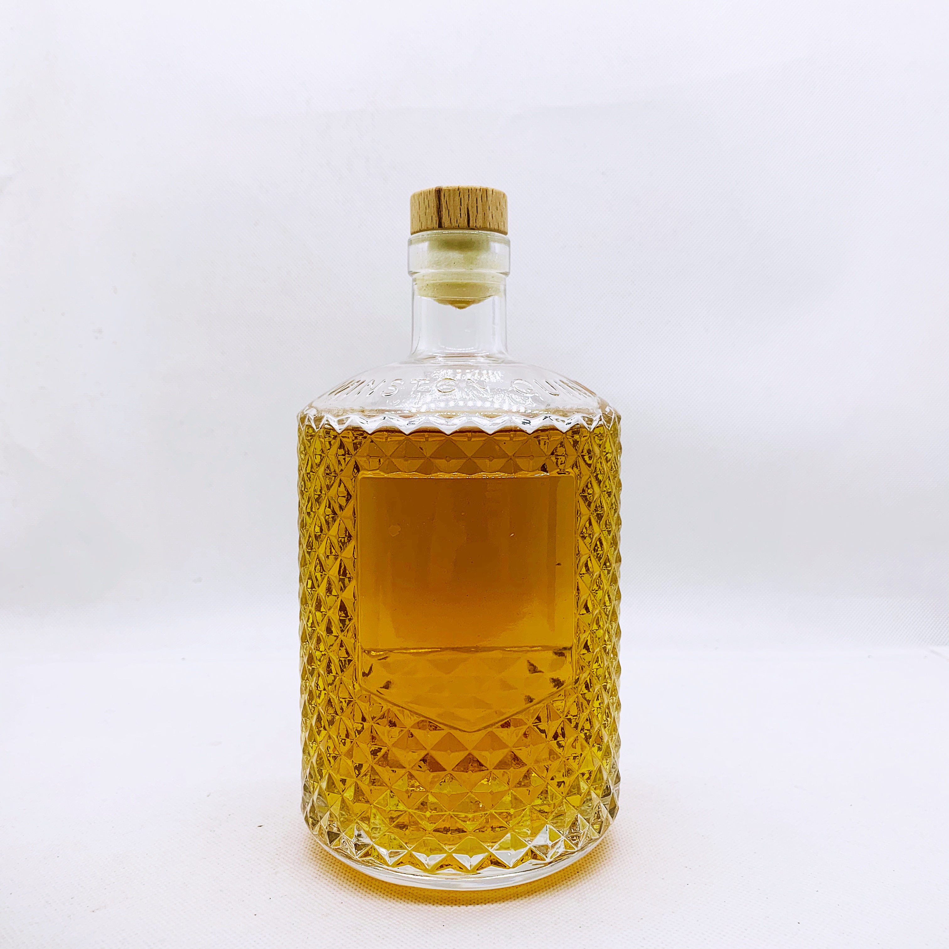 750ML transparent glass bottle whiskey glass bottle custom design glass bottle