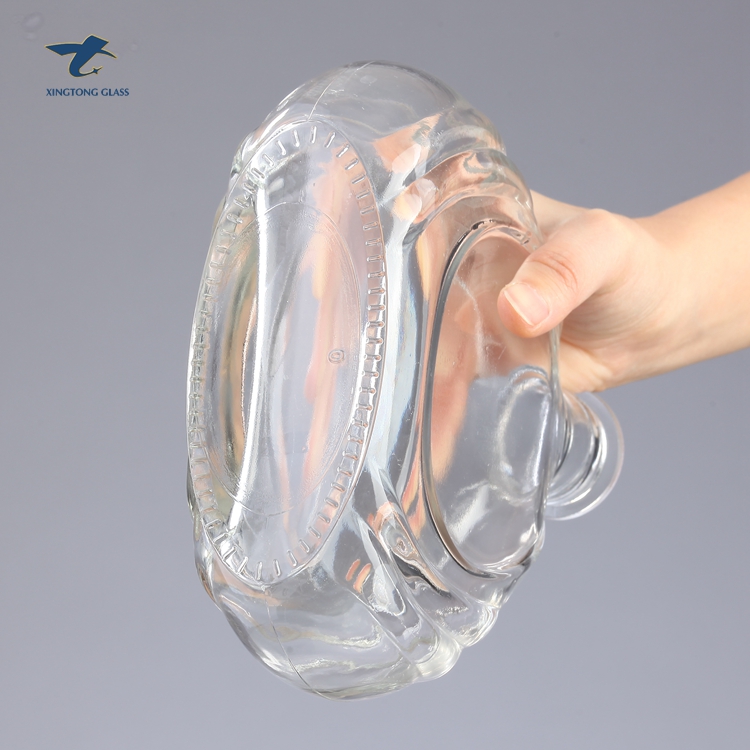 750Ml Hot Selling Unique Shaped Rum Bottle With Golden Cap