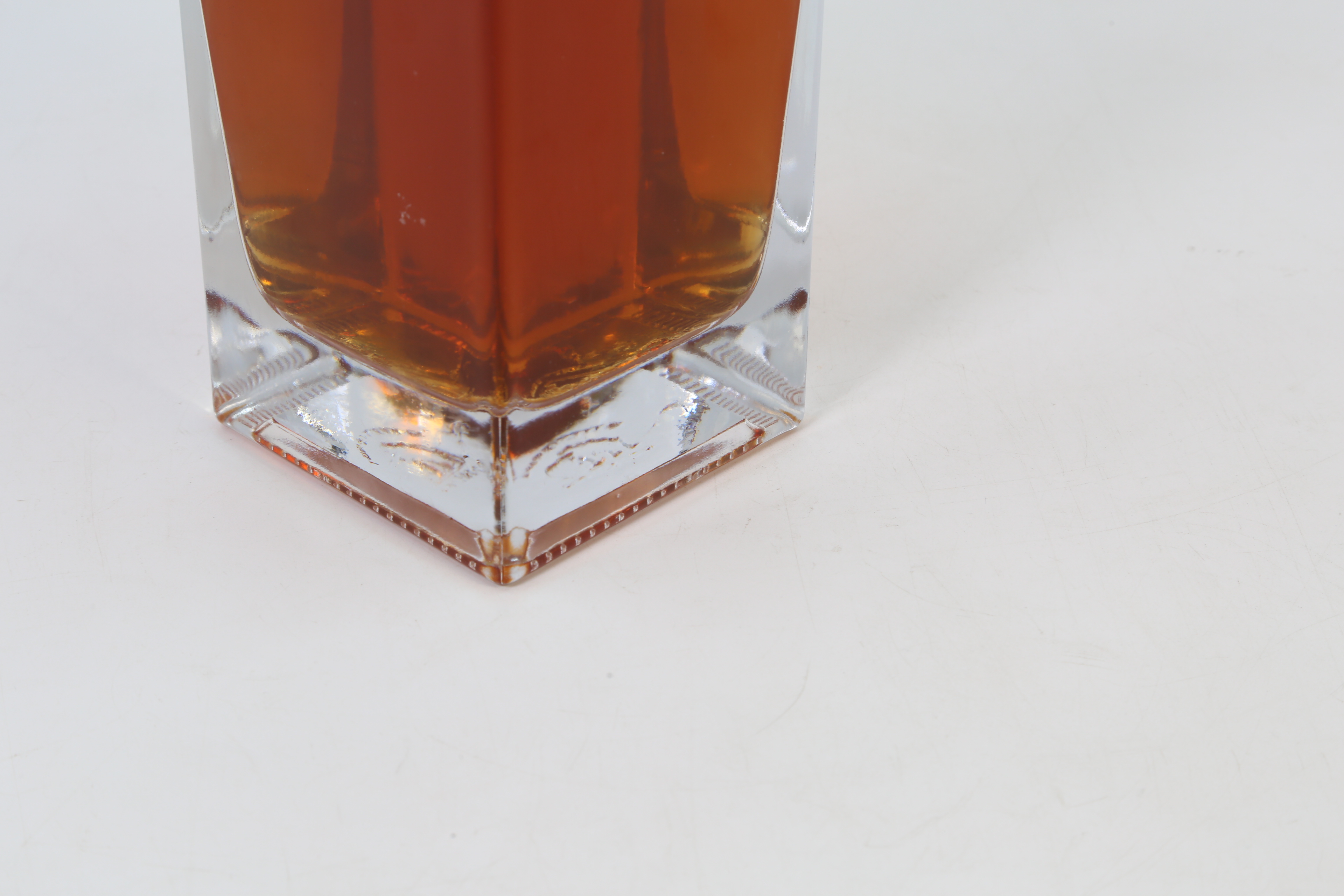 750ml 25 oz Cylinder square Flame Plating Rhum spiced super flint glass rum bottle