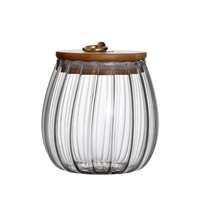 750ml 650ml High Borosilicate Glass Storage Jars Food Candy Tea Cookies Storage Jar Glass Airtight with Bamboo Lid