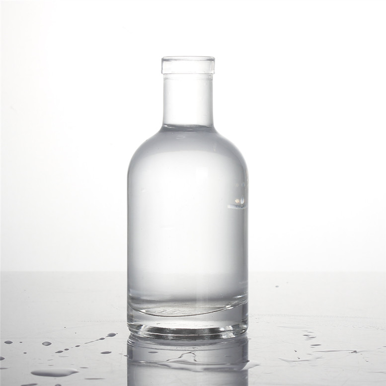 750ml 700ml 500ml 375ml 200ml round shape crystal flint glass gin vodka tequila liquor rum alcohol spirits Oslo glass bottle