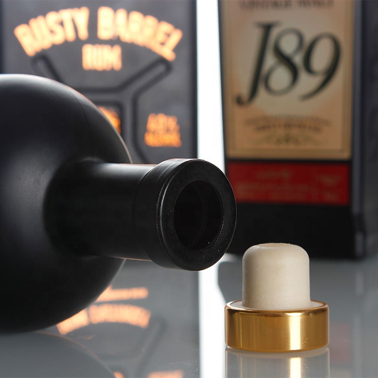 750ml 700ml bespoke silk screen decal printing spraying embossing logo black vodka gin rum whiskey whisky glass bottle