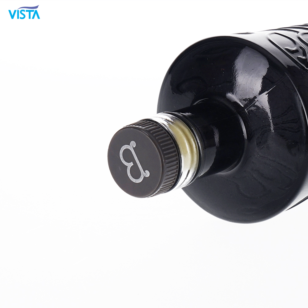 750ml B Vodka Bottle High Flint Glass Bottle With Gradual Spray and Decal With Cork Cap Glass Bottles