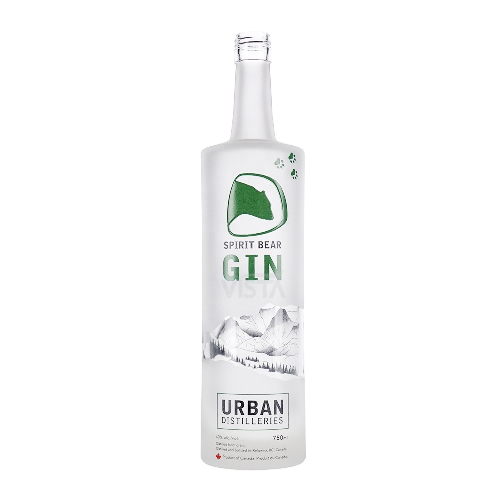 750ml Bear Spirit Vodka Bottle round style high flint frost 750ml frost vodka bottle