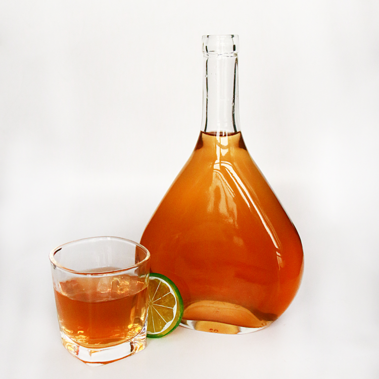 750ml Big Glass Bottle With Cork For  Vodka Spirit Wine
