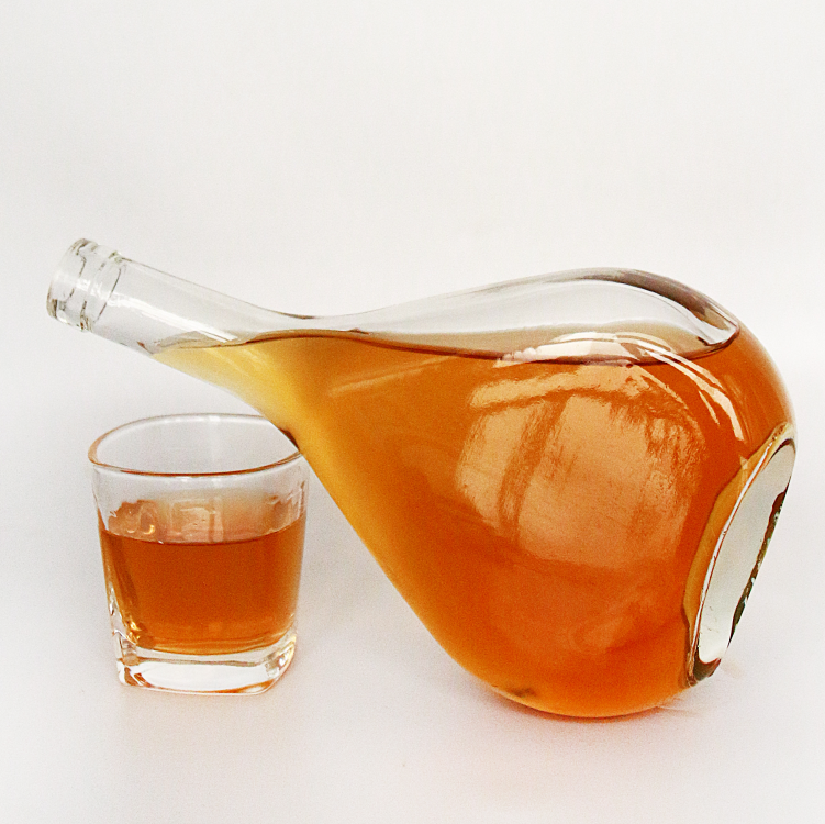 750ml Big Glass Bottle With Cork For Vodka Spirit Wine
