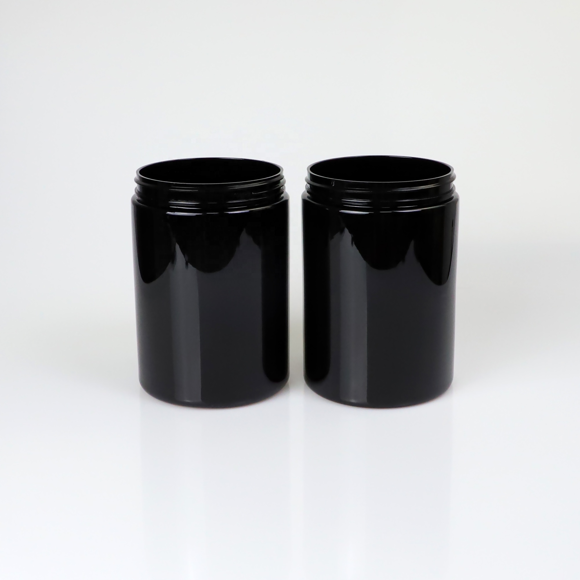 750ml Black Cosmetic Jar with wooden Cap