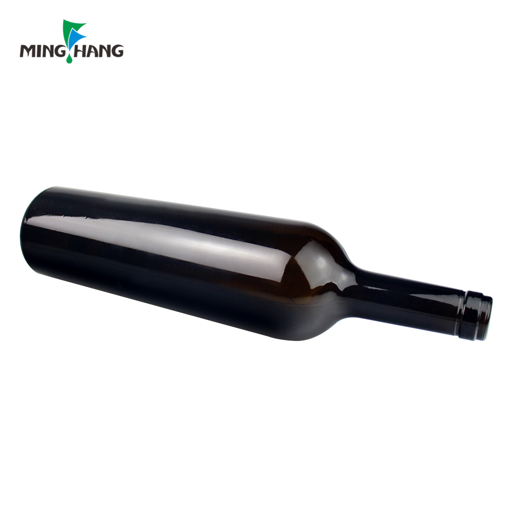 750ml Black Long Ring Neck Liquor Top Cork Cap Empty Red Bouteille De Vin Wine Bottle For Sale