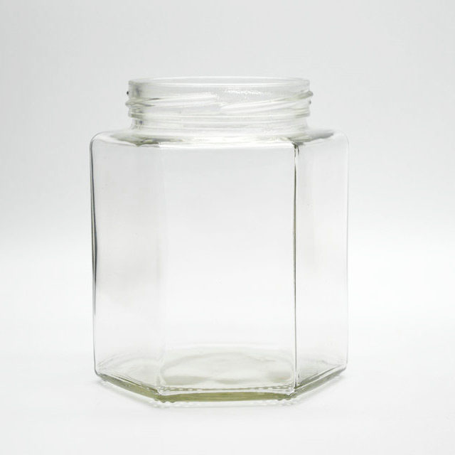 750ml Clear Customized Bee Shaped Hexagonal Honey Hermetic Glass Jar