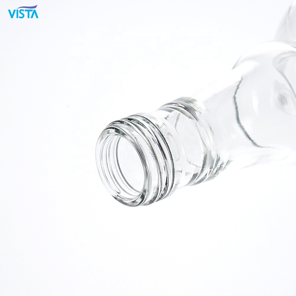 750ml Clear Lions Glass Bottle spirit usage normal flint screw cap beautiful embossment glass bottle liquor