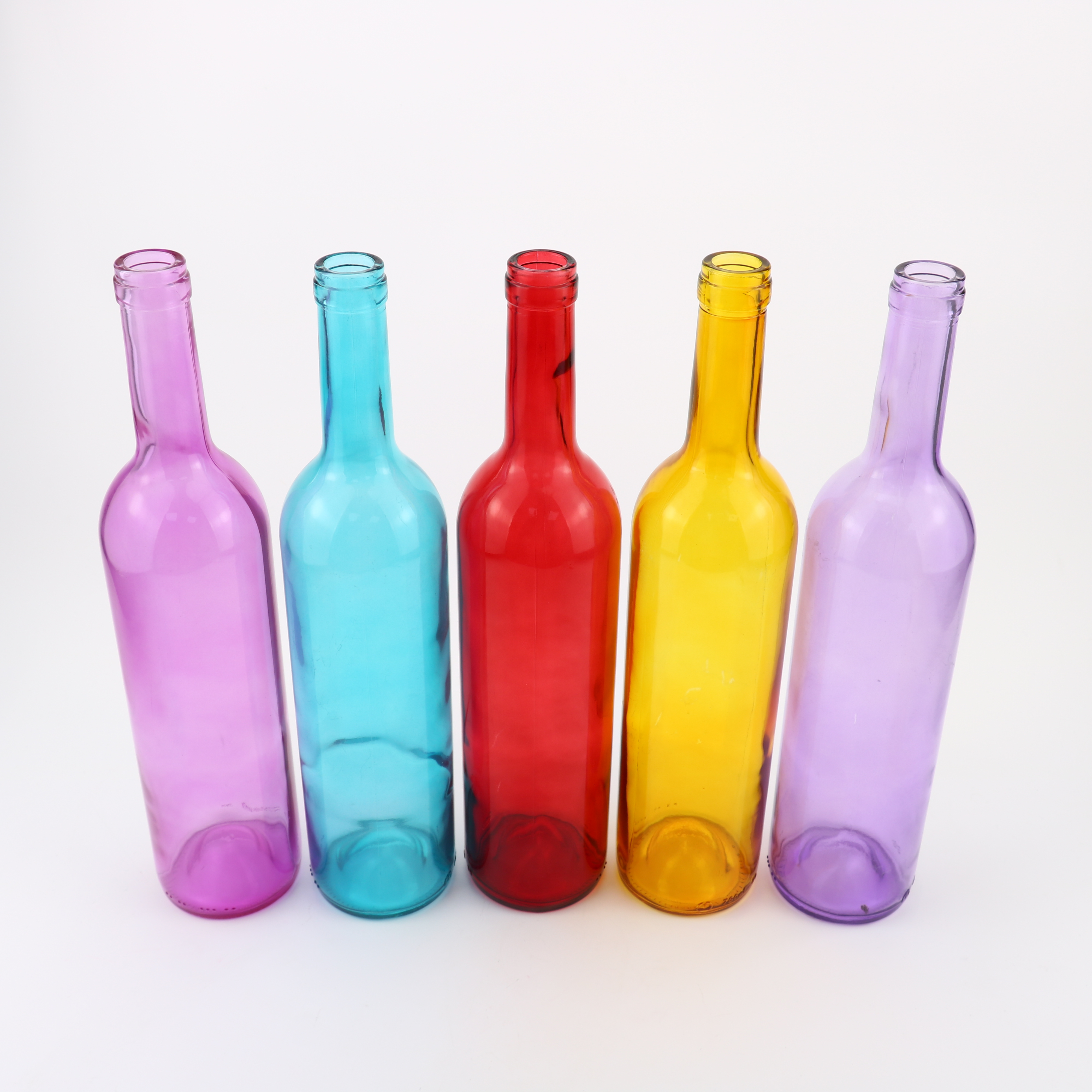 750ml Colourful Ice Wine Glass Bottle Long Neck High quality Empty Sweet Wine Bottle with cork