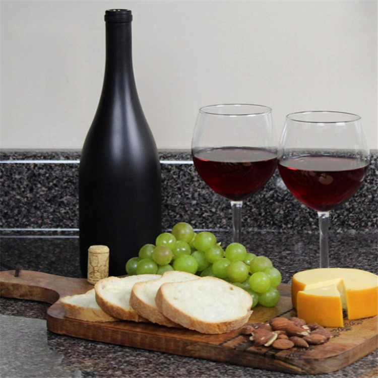 750ml Cornucopia Black Wine Bottles with Corks Black Matte Coated Glass Wine Bottles for Decor and Homemade Wine