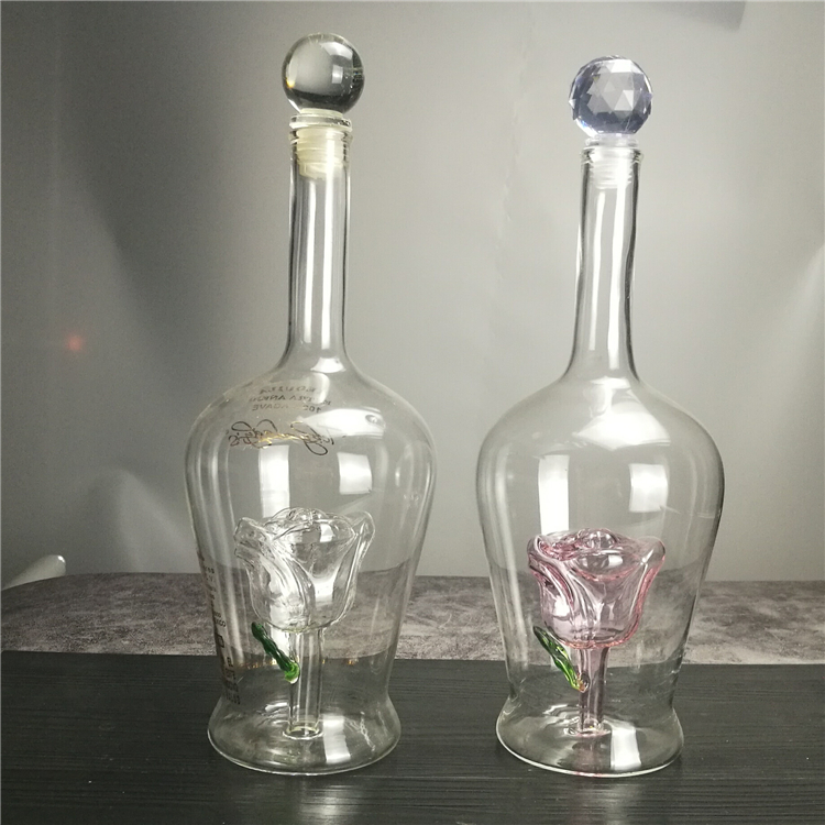750ml Custom Magic Art Bottle Hand Blown Glass Liquor Whiskey Vodka Bottle