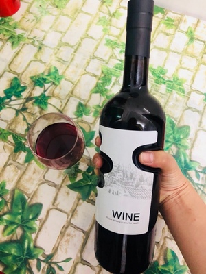 750ml Empty Amber Unique Shaped Glass Wine Bottle liquor glass bottle