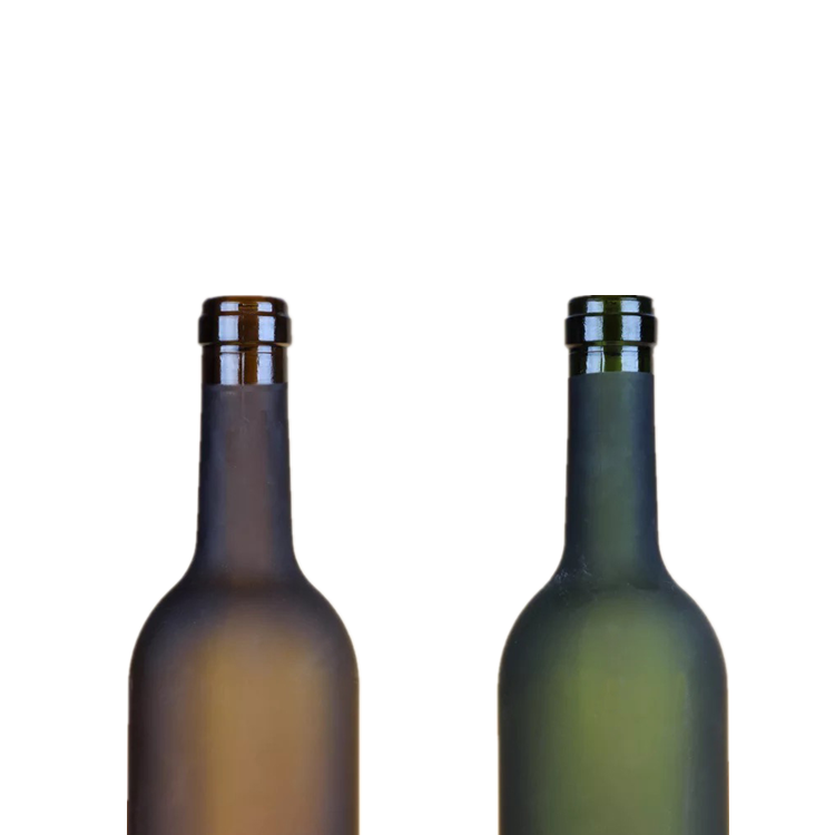 750ml Frosted bordeaux shape glass wine bottle