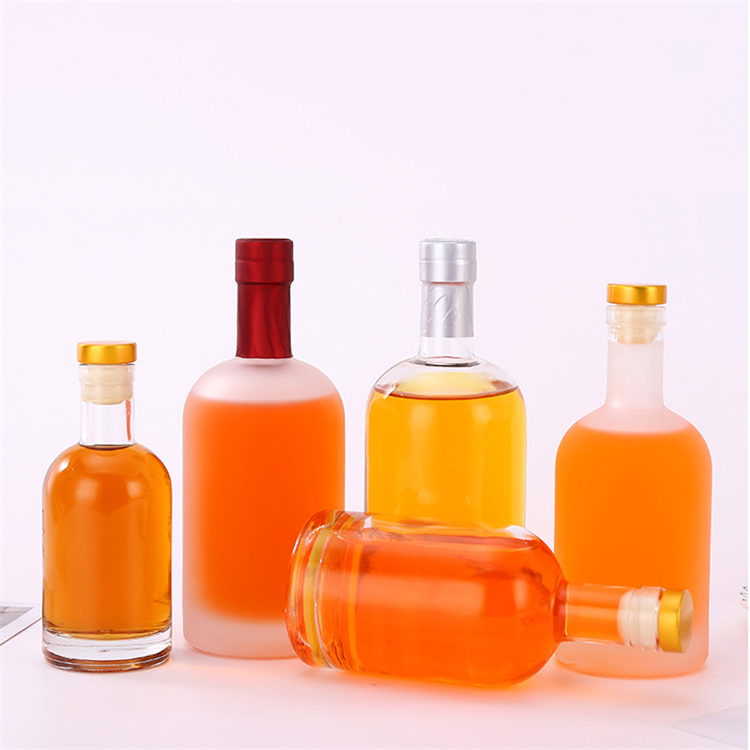 750ml Frosted clear vodka ice wine glass bottle
