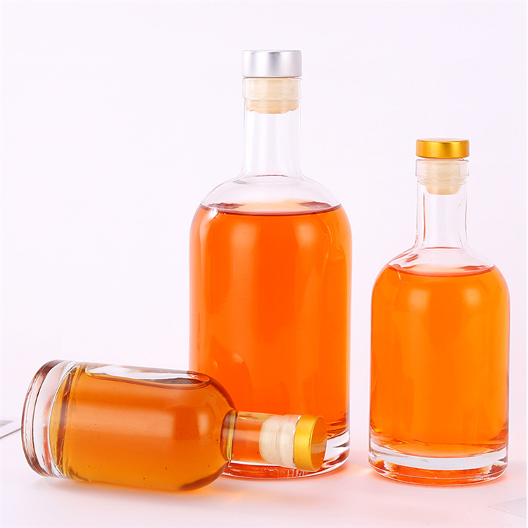 750ml Frosted clear vodka ice wine glass bottle