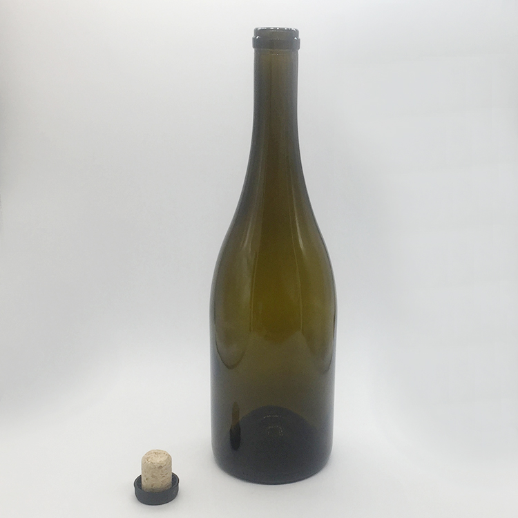 750ml Glass wine bottle with wooden cork lid