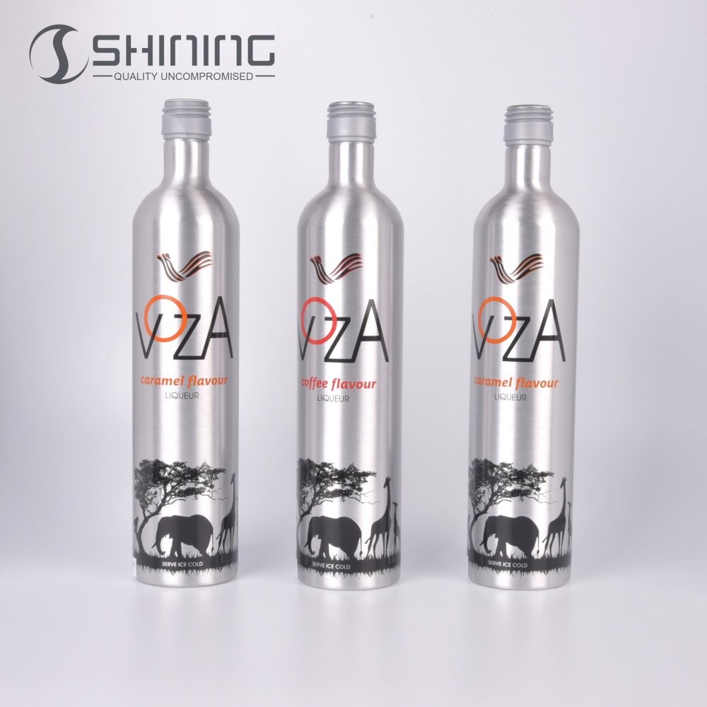 750ml New Design Customized Aluminium Alcohol Beverage Aluminum 1 Liter Wine Tags High Quality Bottle