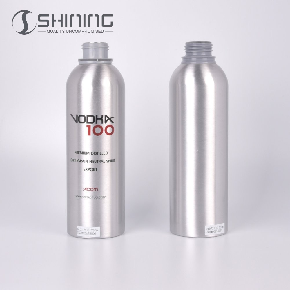 750ml New Design Customized Aluminium Alcohol Beverage Aluminum 1 Liter Wine Tags High Quality Bottle