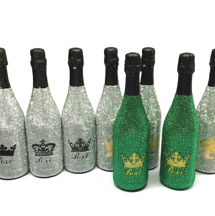 750ml Nightclub Wine Glass Bottle Custom Rhinestone Sparkle Rum Whiskey Bottle