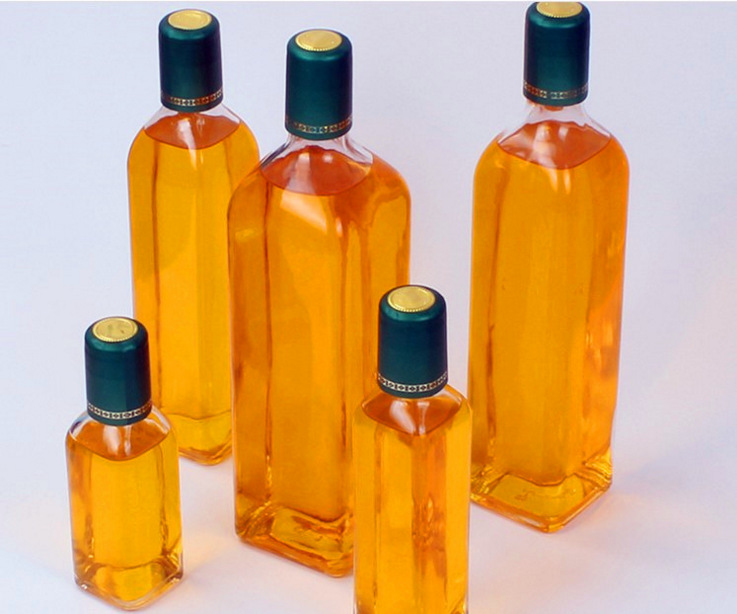 750ml Round and Square Shape Food Grade Olive Oil Glass Bottle
