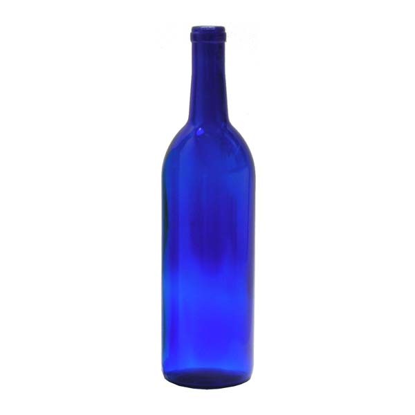 750ml blue glass liquor bottle for wine vodka gin use