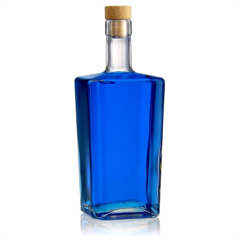 750ml blue glass liquor bottle for wine vodka gin use