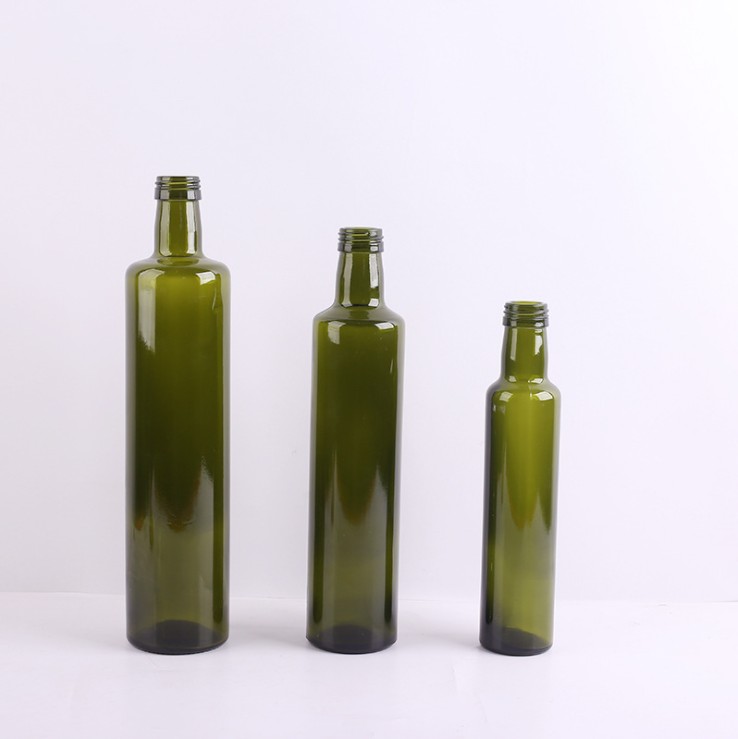 750ml custom clear frosted glass olive oil bottle with cork