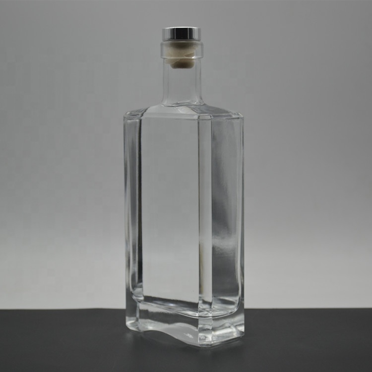 750ml empty whisky glass bottle square 700ml