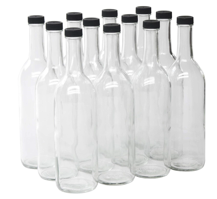 750ml glass bordeaux wine bottle flat bottom cork aluminum closure