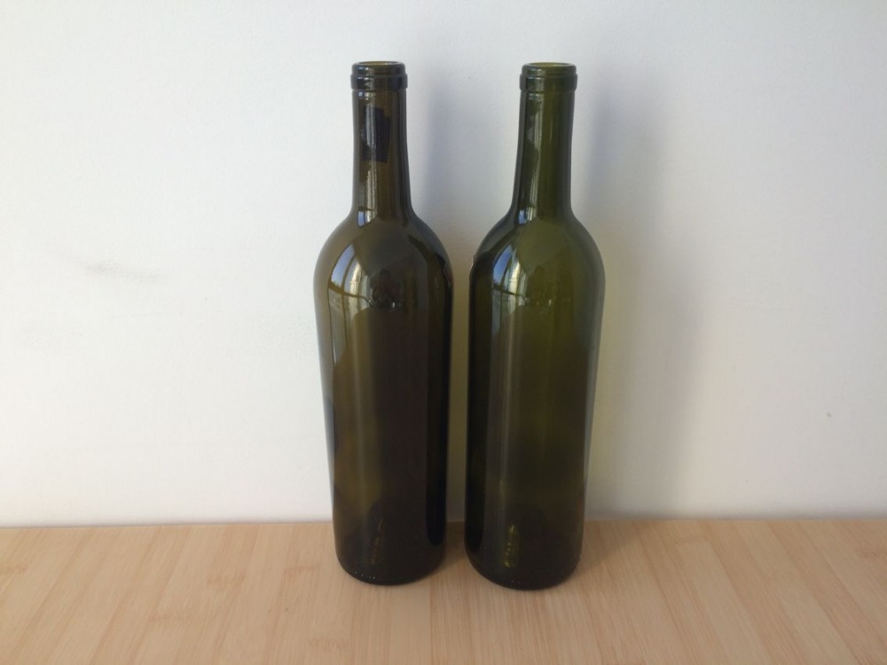 750ml green or black wine glass bottles for red wine,beer,champagne with cork or lid